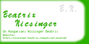 beatrix nicsinger business card